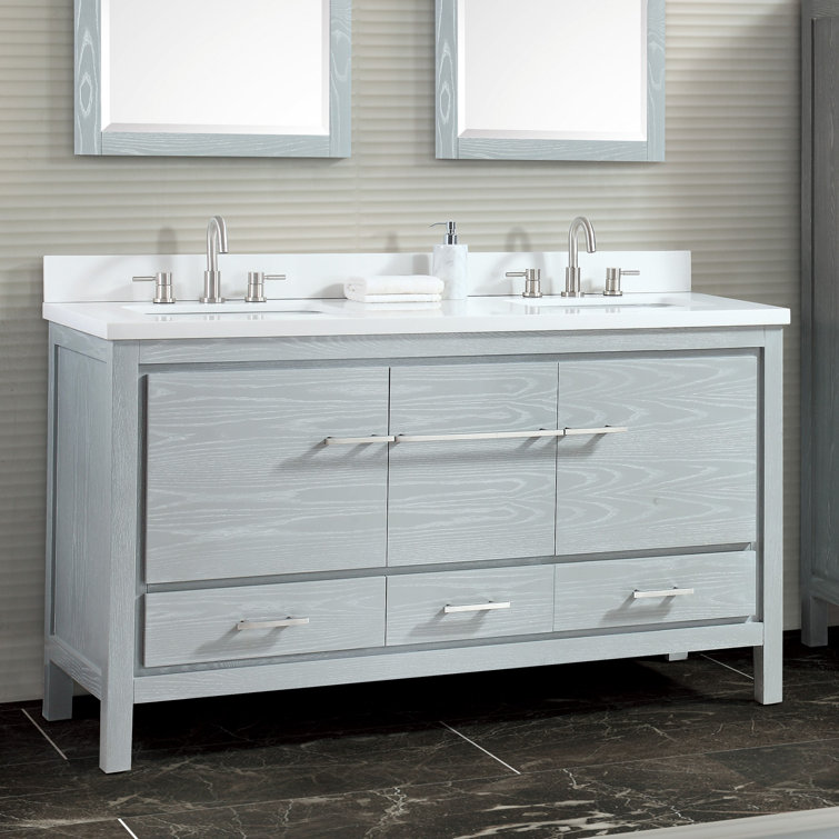 Wade Logan® Anjelita 61" Double Bathroom Vanity Set & Reviews Wayfair
